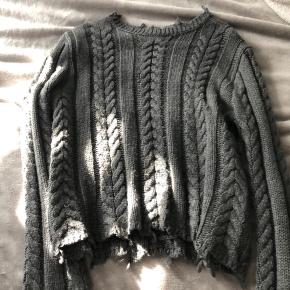 Honey Punch Distressed Knit Sweater 